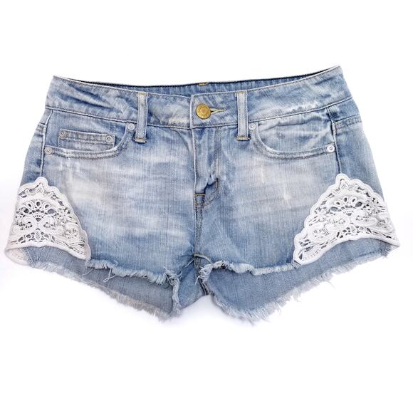 American Eagle Outfitters Cut Off Jean Shorts Sz 0 - Picture 1 of 7